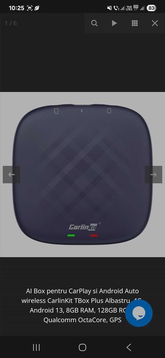 Carlinkit CarPlay Ai Box cu Android 13 8+128GB