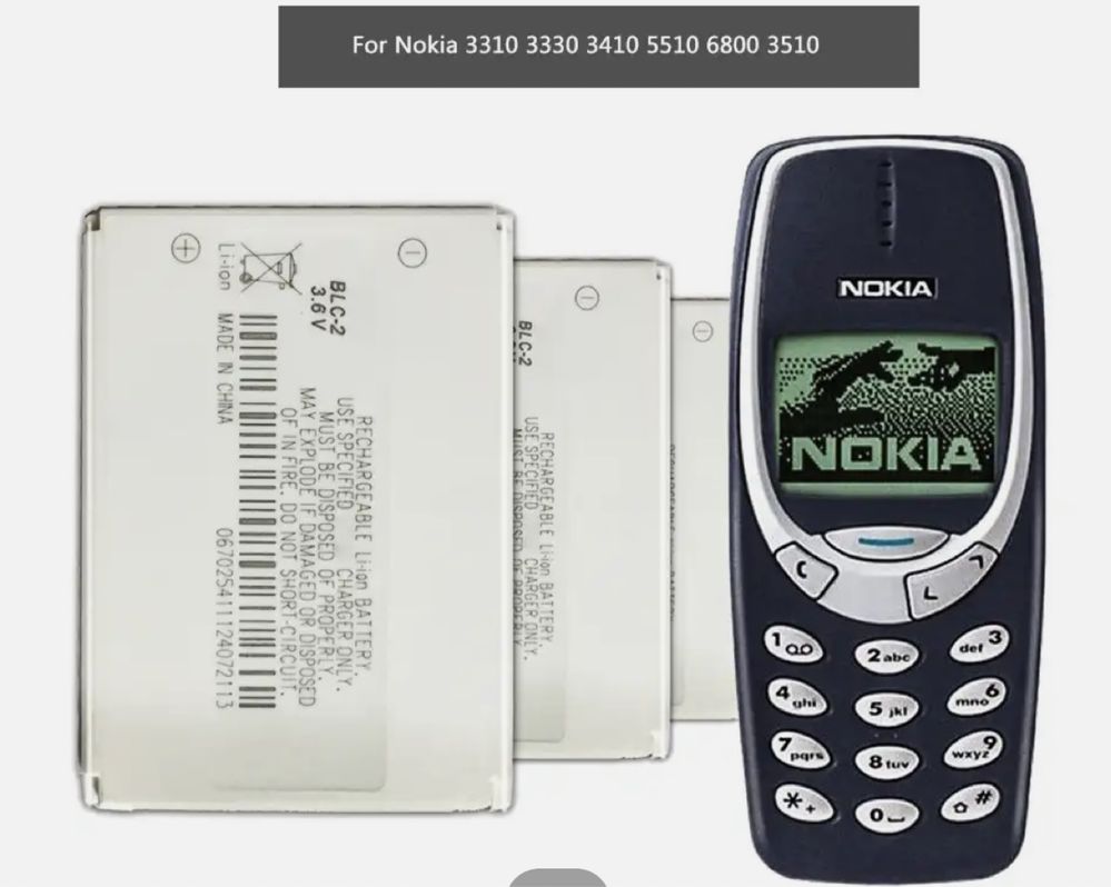 Nokia 3310 batareyka yangi holatda 3 dona bor