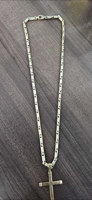 Lant aur 18k + Pandantiv cruce aur 18k