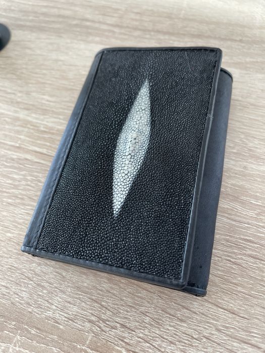 Кожаное тайское портмоне со вставкой «скат». Новое