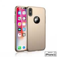 Husa 360 grade pentru iPhone X/XS GOLD