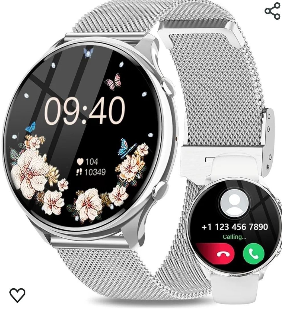 Smartwatch women (dama) silver pentru Android iOS nou sigilat