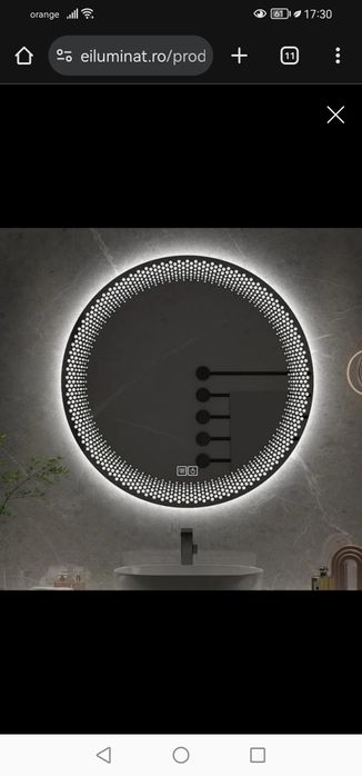 Oglinda LED 60 cm touch și antiaburire