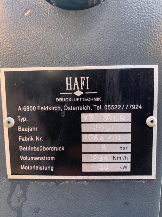 De Vanzare sau De Inchiriat Compresor industrial cu surub HAFI 30 Kwa