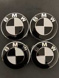 Set Capace roti jante aliaj BMW Alb/negru E46 E90 E60 X3 X5 X6
