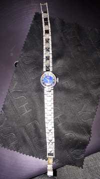 Superb ceas de mână Chaika cu brațară argintie si cadran albastru