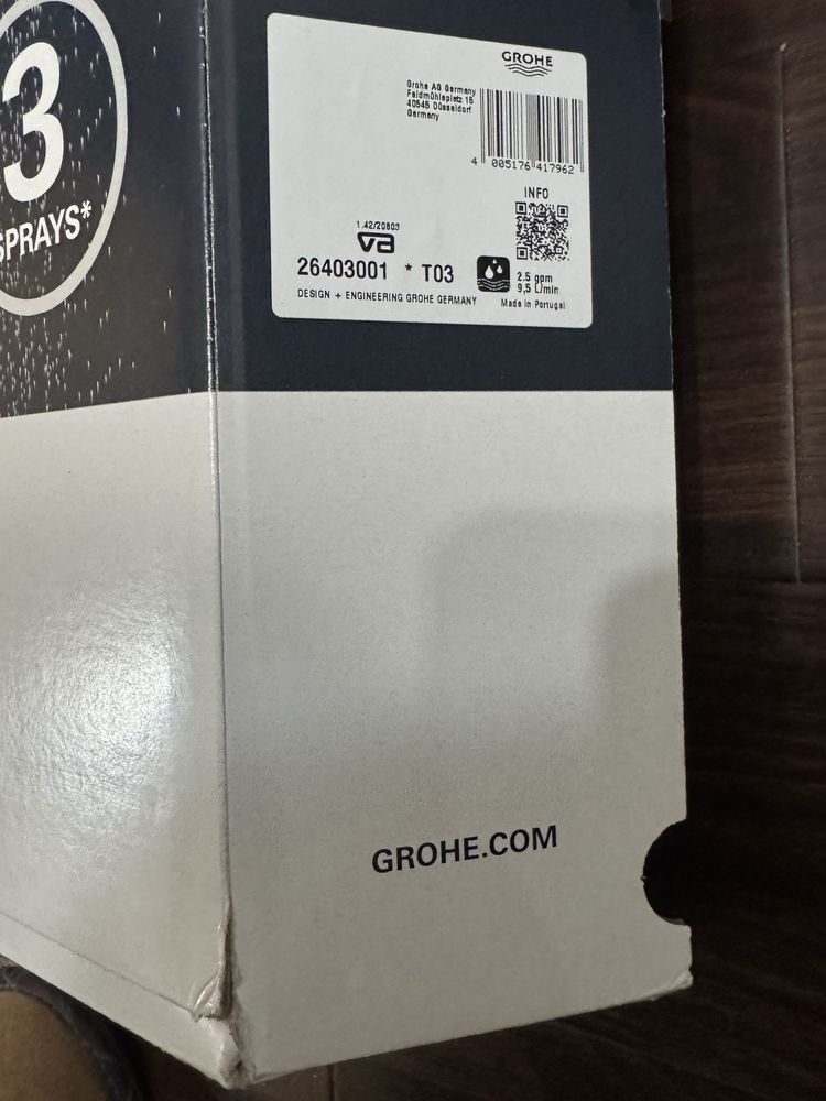 Sistem de dus Grohe Vitalio Joy, 260 mm, termostat, etajeră.