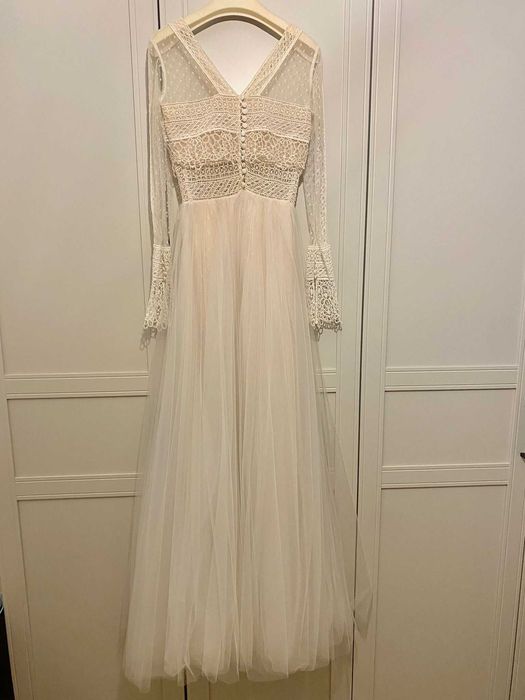 Rochie mireasa Divine Atelier matase si tulle marime 34-36 S