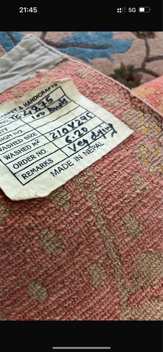 Ковер ручной работы чтстая шерсть непал