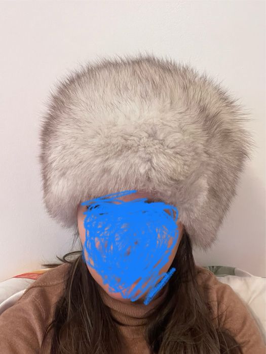 Caciula din blana de vulpe noua
