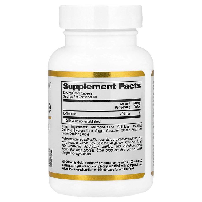 California Gold Nutrition, L-теанин, 200 мг, 60 капсул