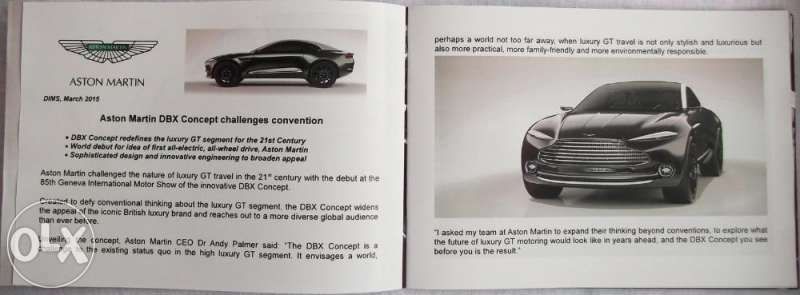 Колекционерски книги брошури каталози автомобили Aston Martin DB