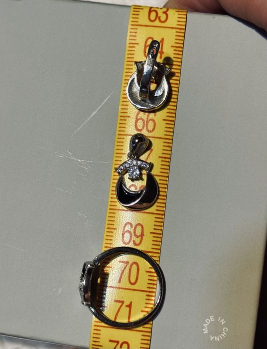 Set din argint cu zirconiu SI email