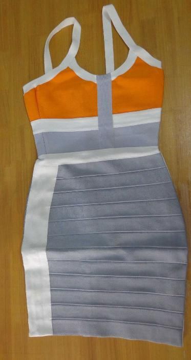 Herve Leg rochie stramta mulata fara etichete Rosu din benzi/gri alb