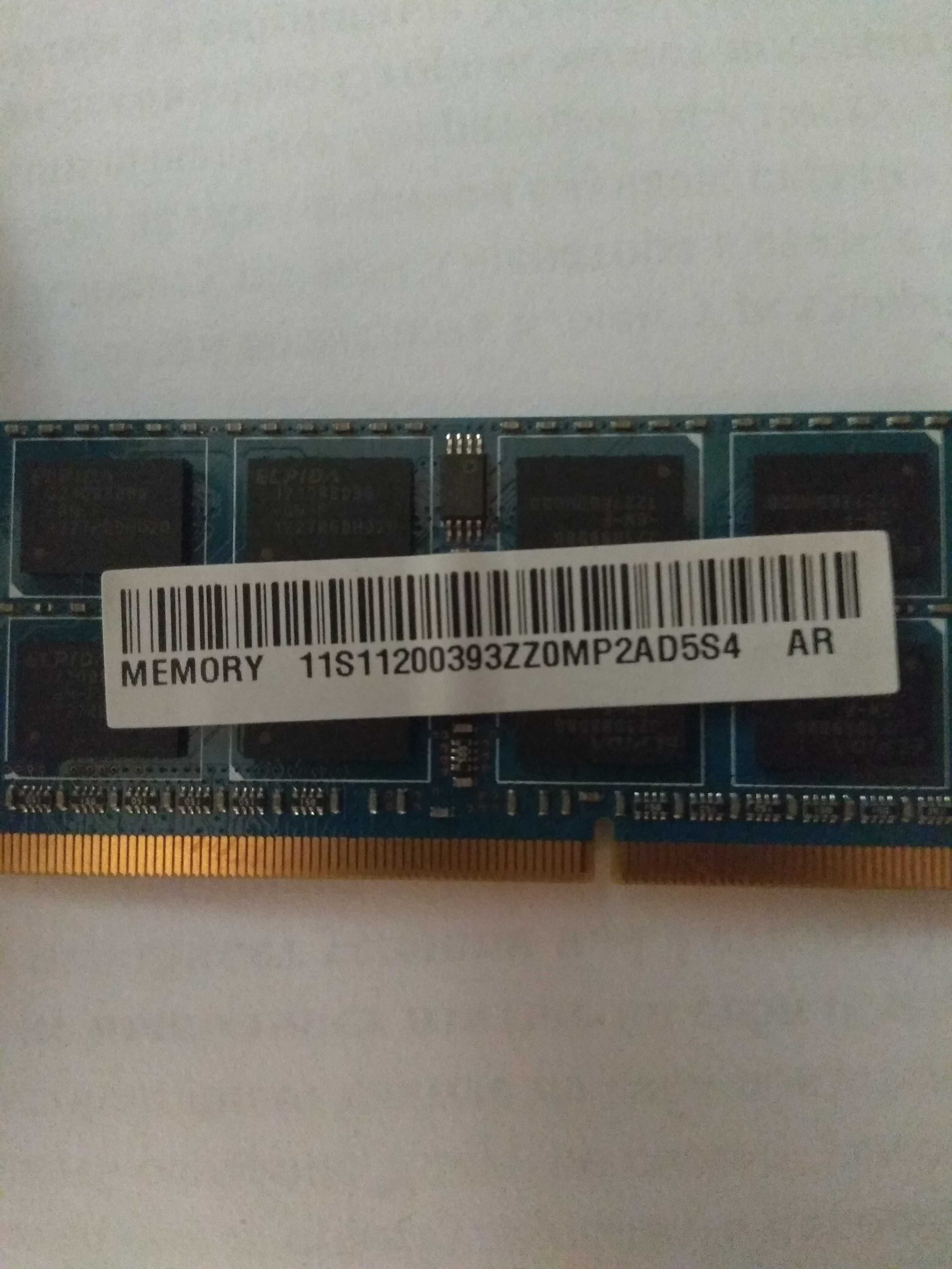 Оперативная память для ноутбука DDR3 объем 4 G формфактор SODIMM