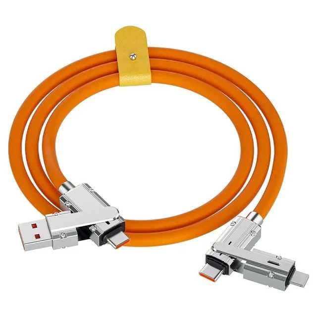 Cablu încărcare+date 4moduri: Usb sau TipC la iPhone sau Tip C. 120W.