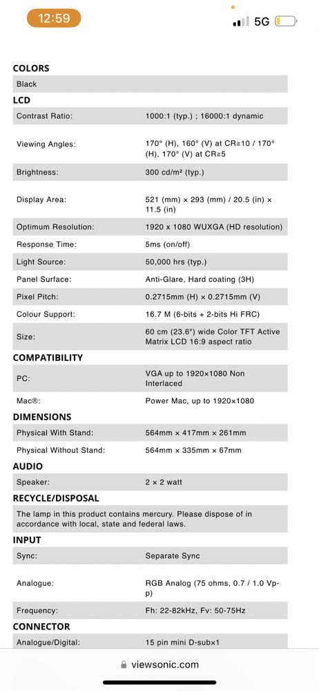 Монитор ViewSonic VA2413wm