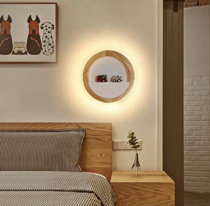 Lampa de perete din lemn pentru interior cu  LED