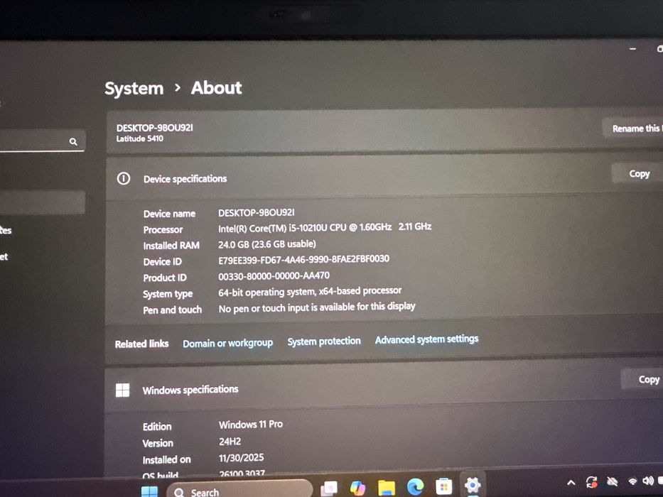 Laptop Dell Latitude 5410 i5 gen10 24gb 512ssd