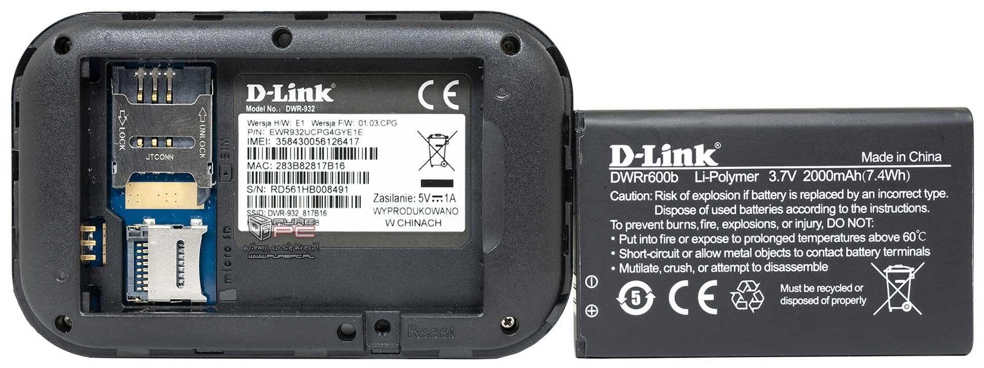 Бисквитка sim card  Мобилен рутер D-Link DWR-932 4G/LTE Wi-Fi