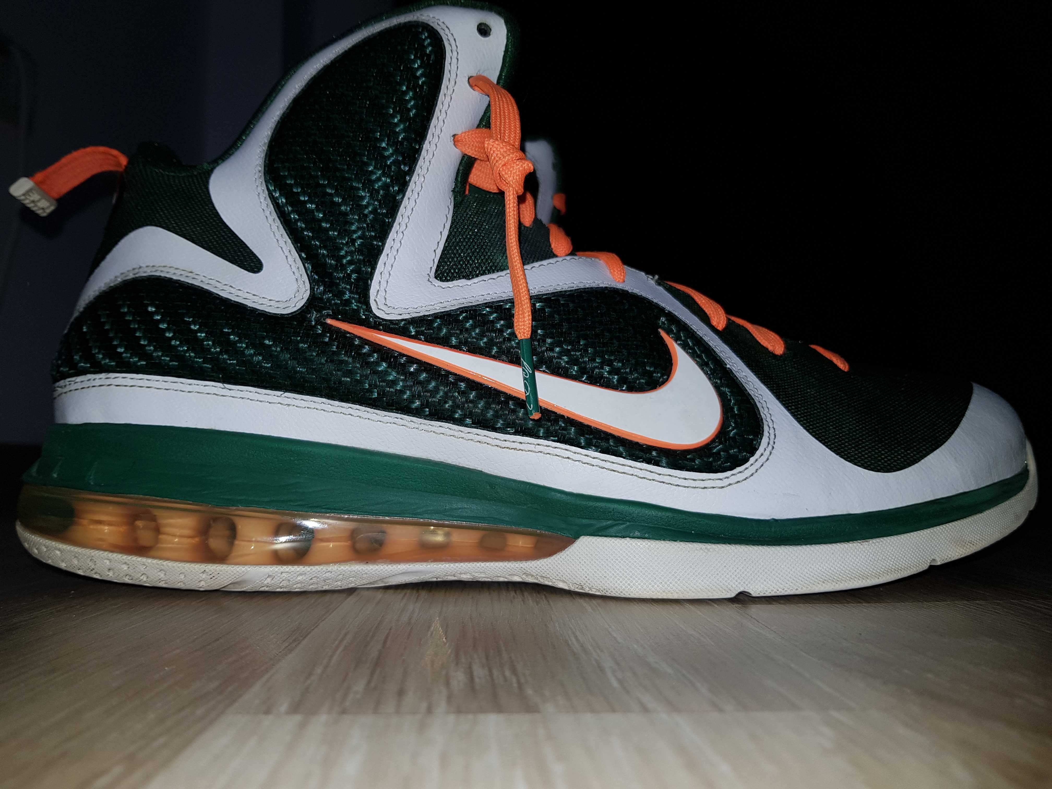 Adidasi Nike James Lebron 9 Miami Hurricanes marimea 47,5 jordan zoom