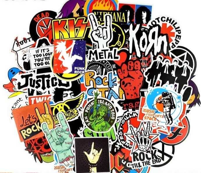 Водоустойчиви стикери 50/100 бр. Rock,Metal,Bands,Punk/Рок,Метал,Банди