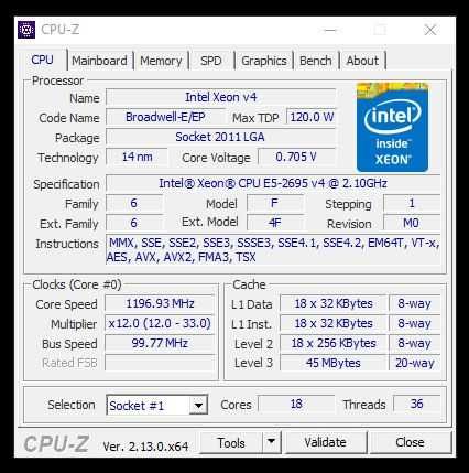 INTEL LGA 2011-3 Workstation 2x XEON E5 2695v4 / 64GB RAM DDR4