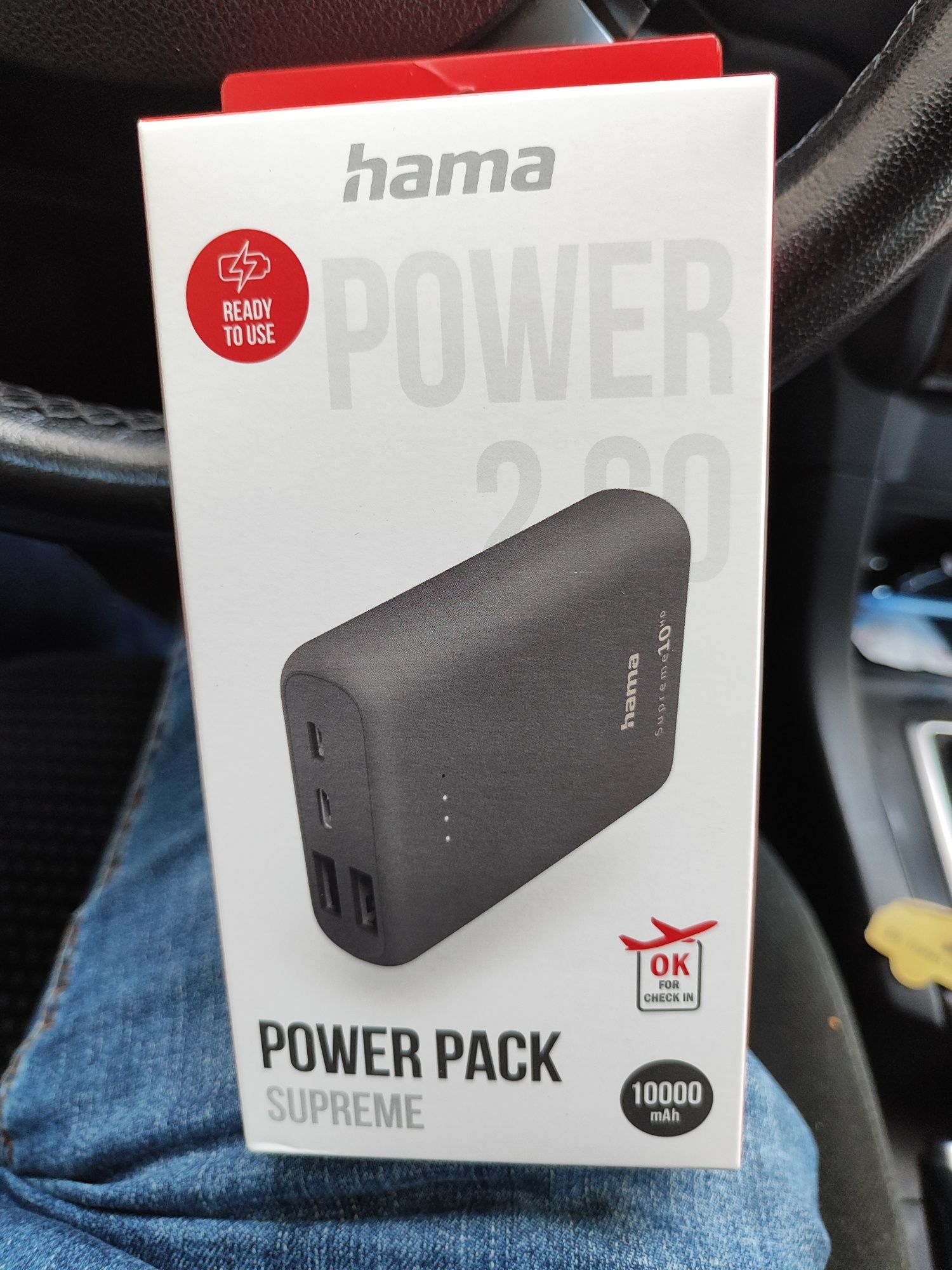 Baterie externa Hama usb tip A și Usb tip C 10000mA nou