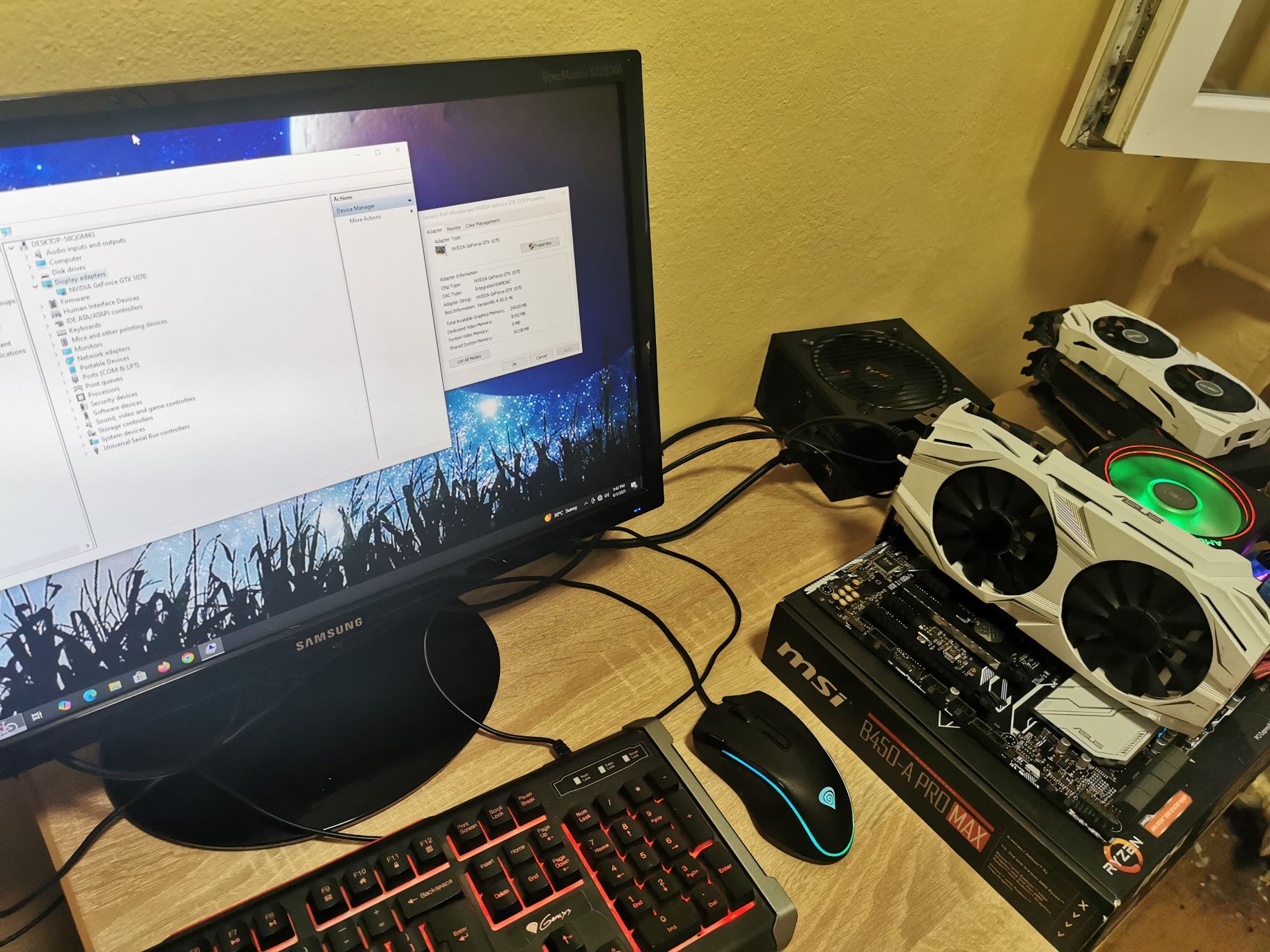 Placa video Asus oc dual GTX 1070 8G 256B