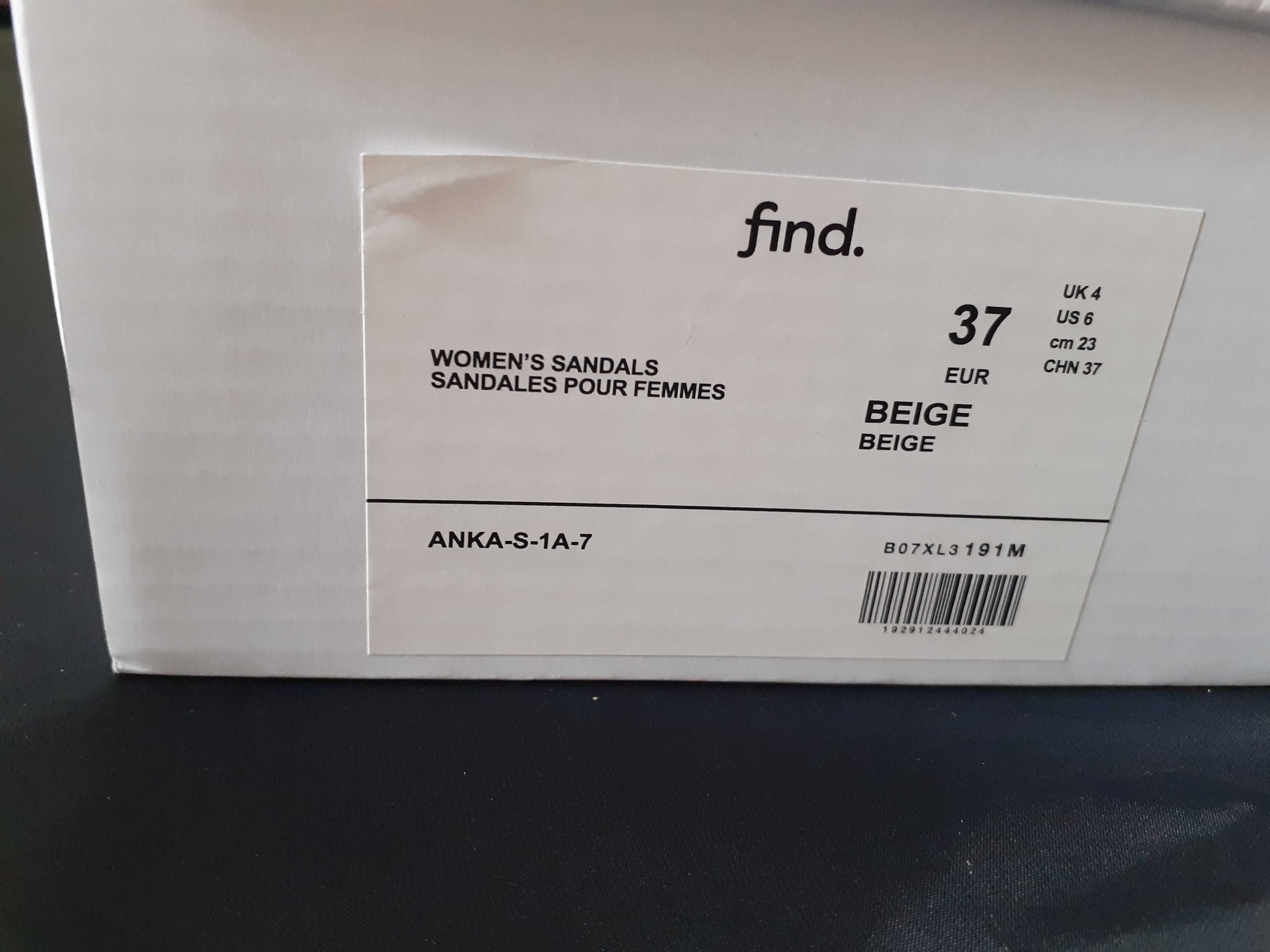 Sandale crem, M. 37 NOI in cutie cu etichete PRET FIX