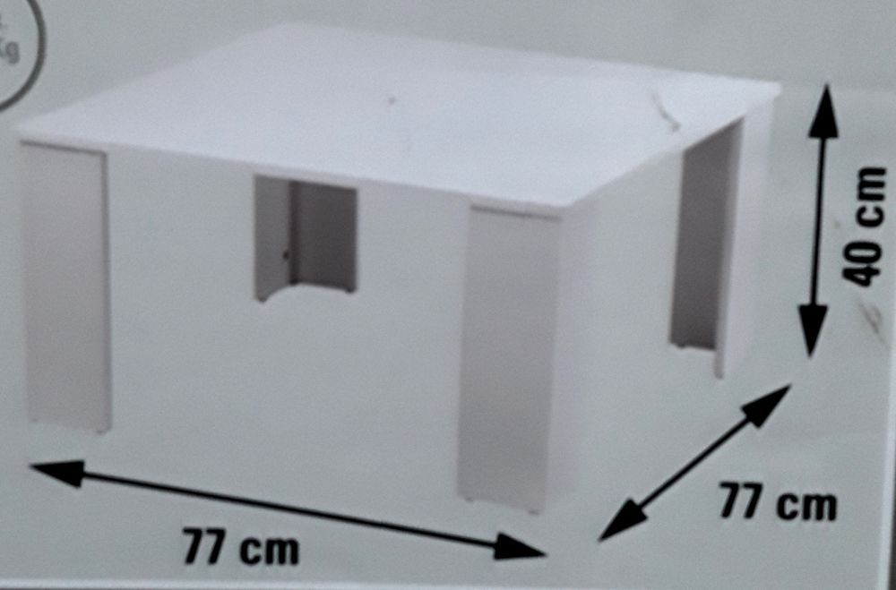 Măsută CAFEA 77x77x40 Cm PAL ALB 15 mm Dublu melaminat - NOUĂ - 110 Le