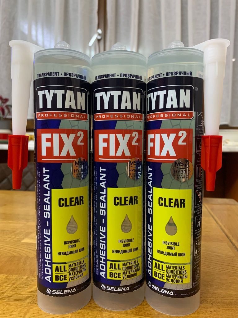 Adeziv etansant transparent. fix2 CLEAR .Tytan 290ml. Silicon profesio