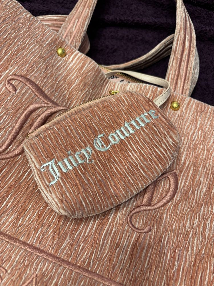 Juicy Couture Iris Pink Crinkled Tote Bag