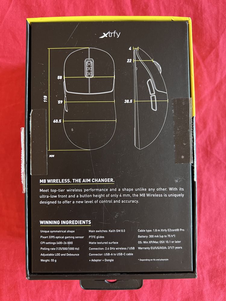 Геймърска мишка Xtrfy M8 Wireless