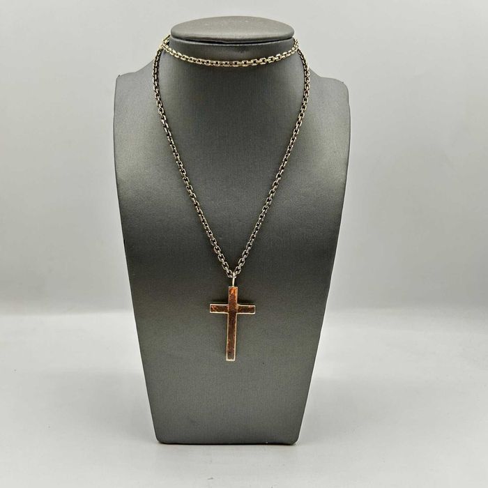 Colier Pandantiv + Cruce Argint Aurit Tiffany & CO