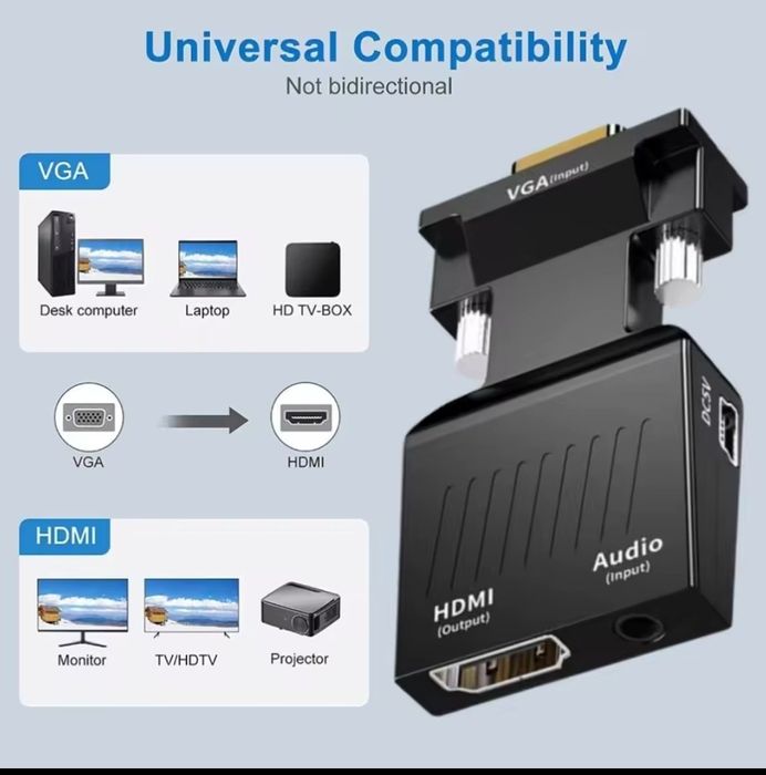 Преходник VGA към HDMI