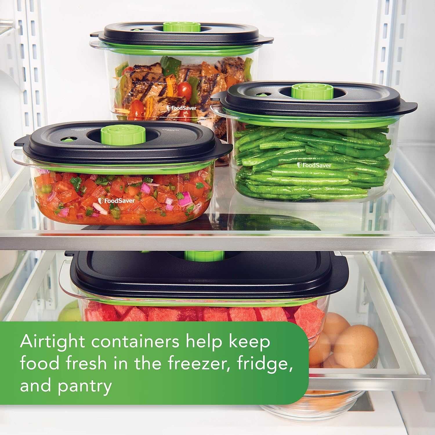 Kомплект вакуумни кутии за храна FoodSaver, 0.7 L, 1.2 L, 2бр.