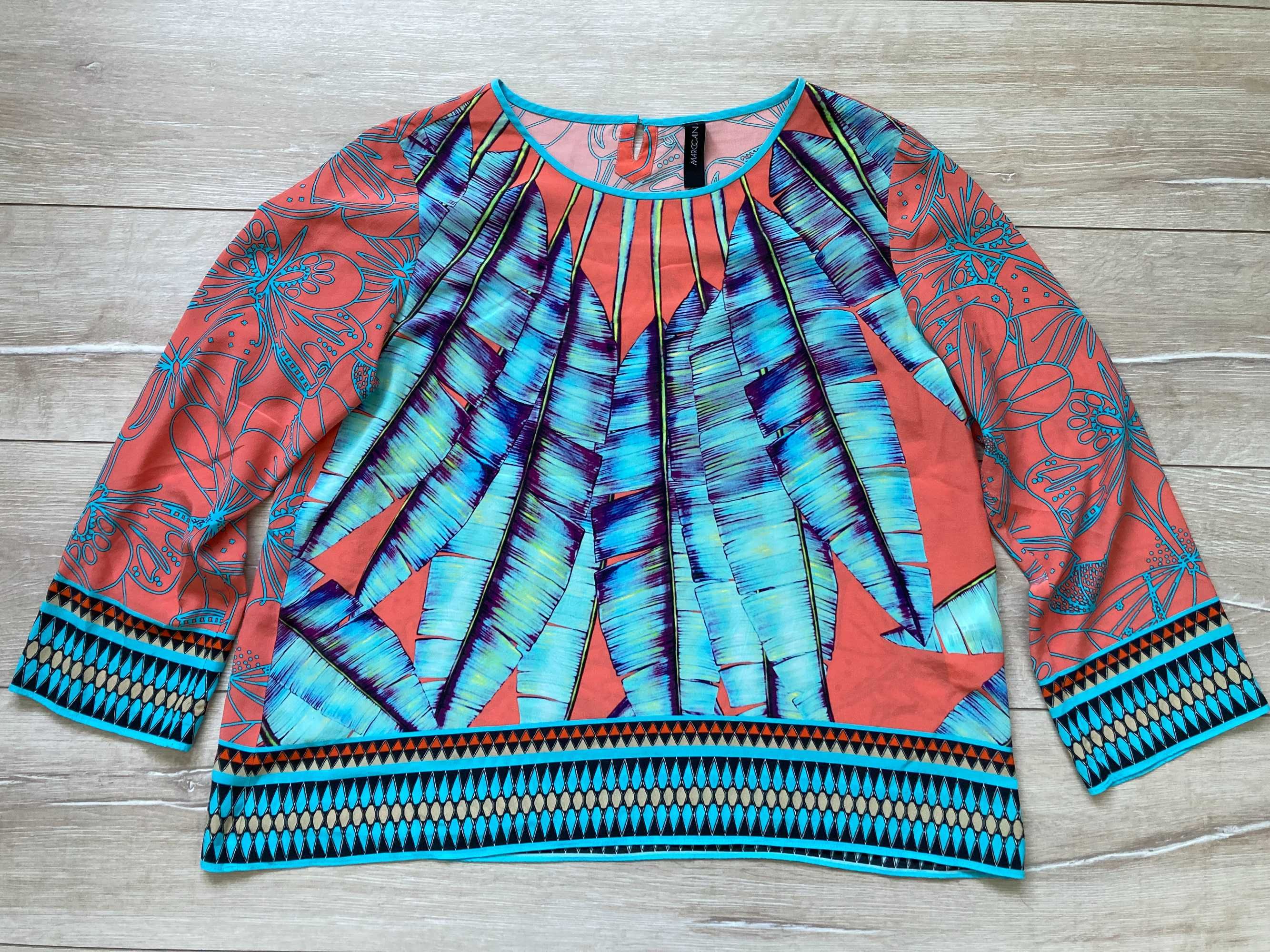 Marc Cain silk shirt женска копринена блуза фланела коприна 4 / 40
