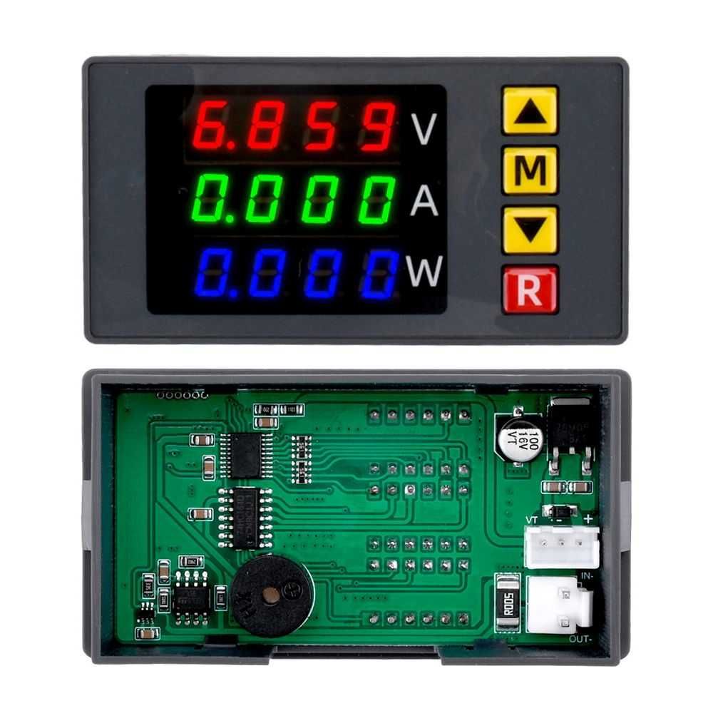Powermetru digital panou 100 V 10A 1000W  ALARMA si CALIBRARE digitala
