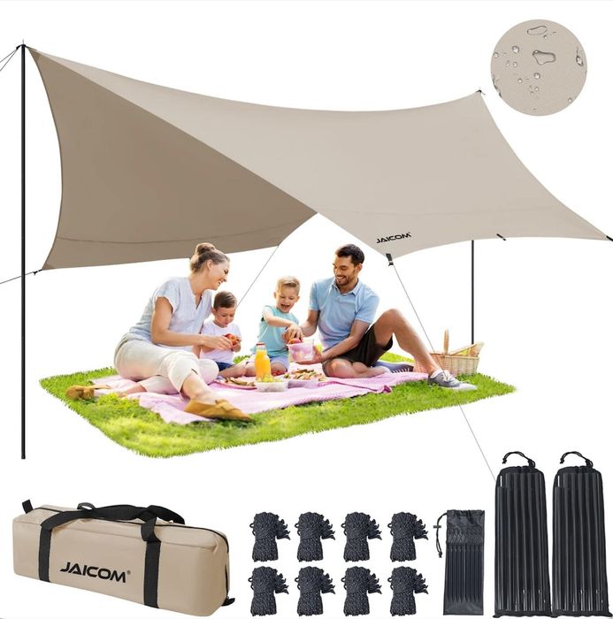 Prelată Protecție Solară JAICOM 3,7 x 4,3 m Impermeabilă și Ultralight