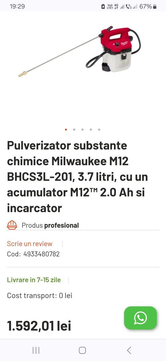 Milwaukee pulverizator