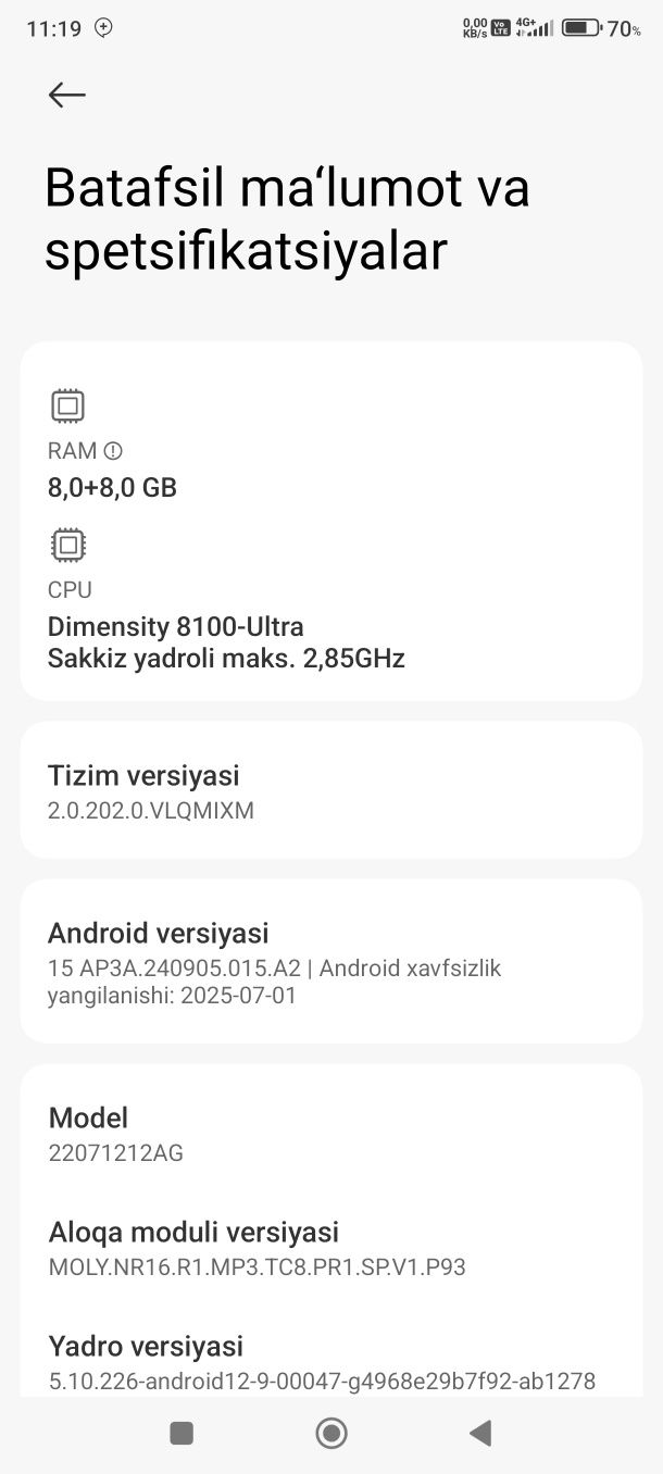 Xiaomi 12t 8/256