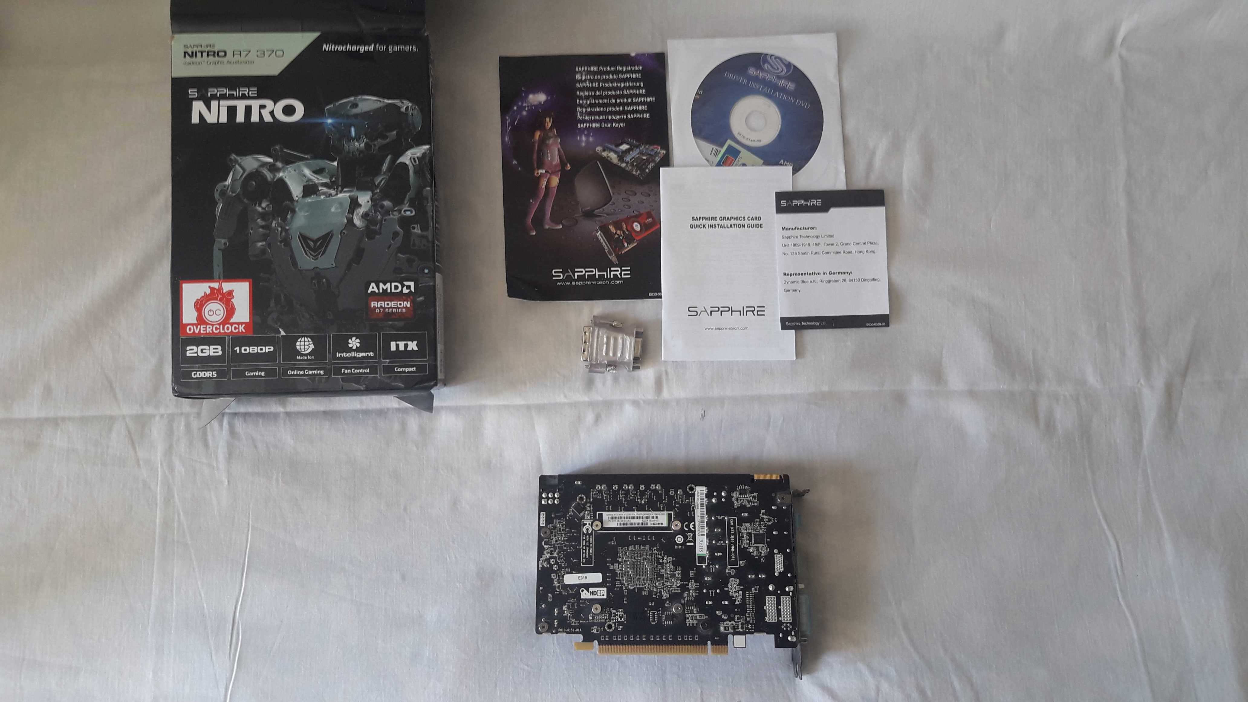 Sapphire R7 370 2Gb 256-bits la cutie, ToateAccesoriile+CabluCrossfire