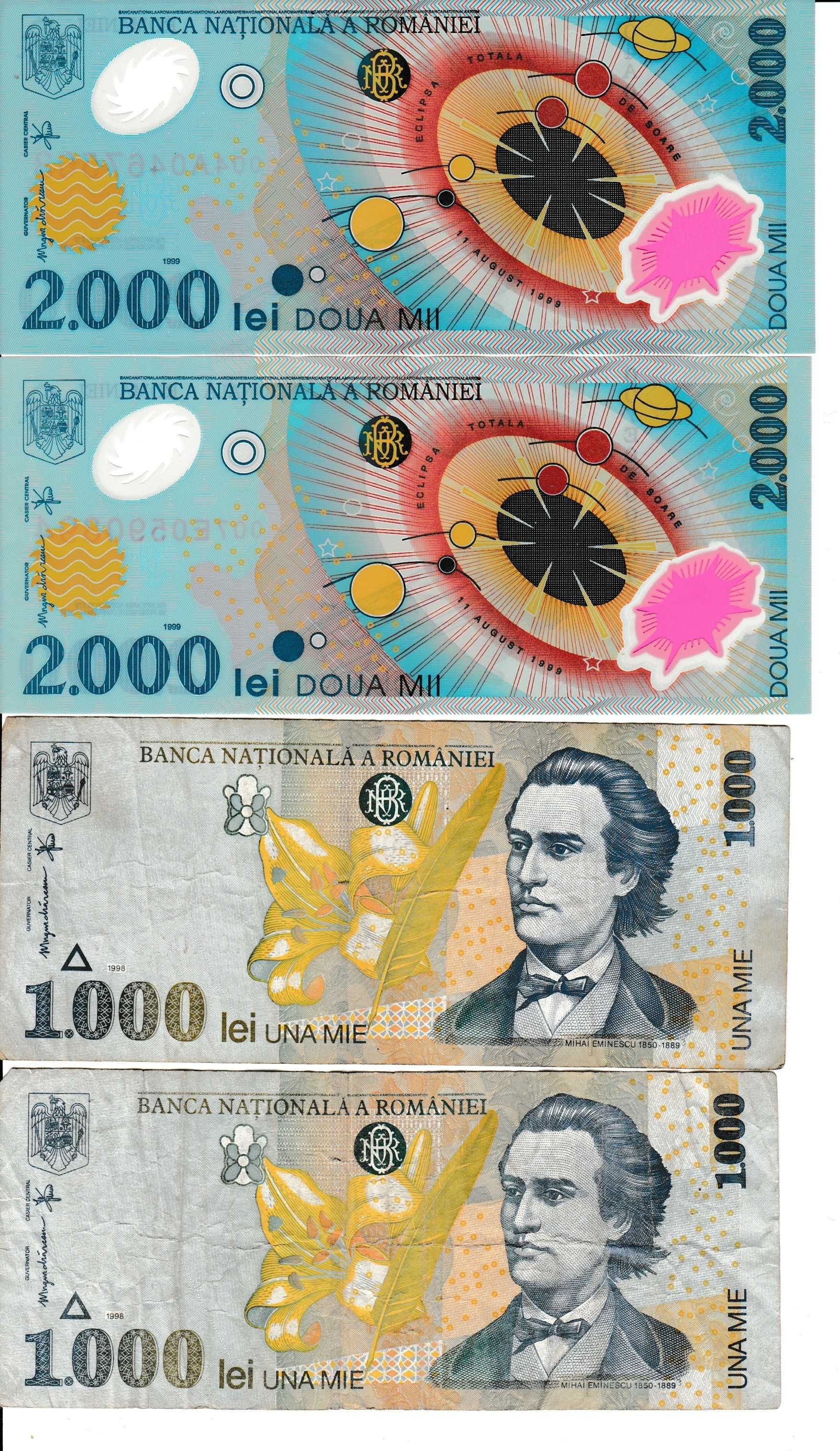 Bancnote eclipsa + 1000 lei + 500 lei