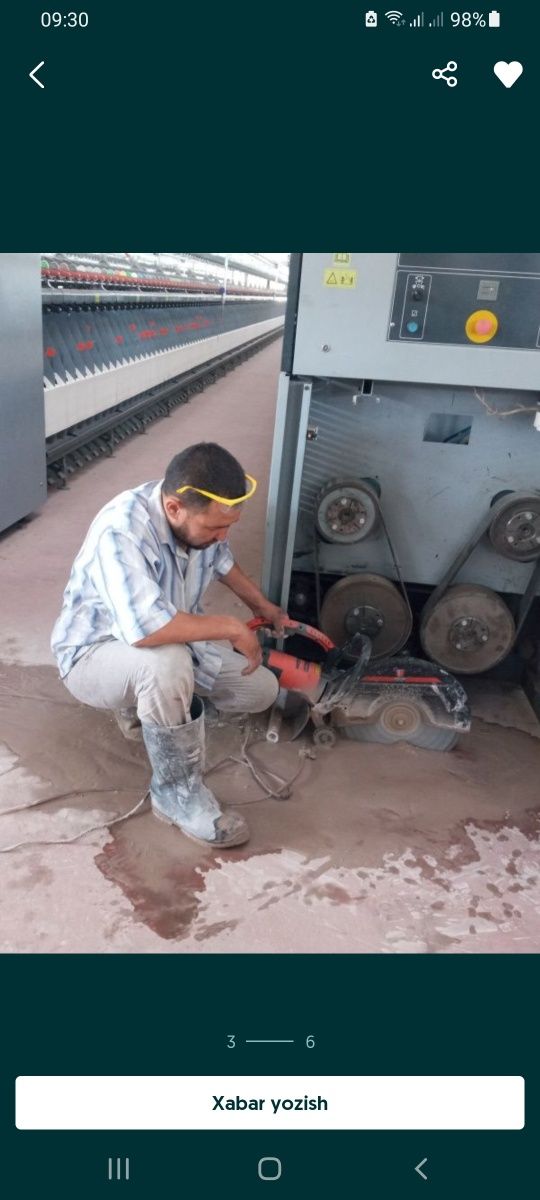 Almaznoy bureniy perforator otboynik demantaj devor teshishi kesish xi