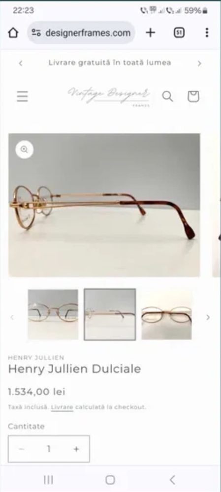 Rame ochelari de vedere de dama ,Henry Jullien model Dulciale