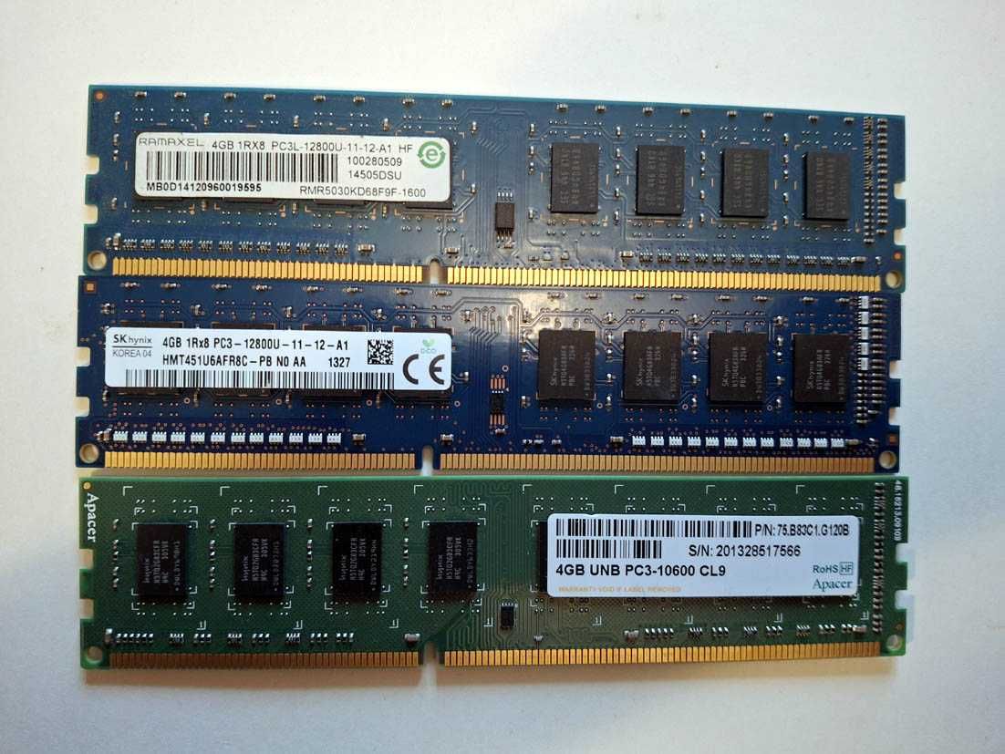 Оперативная память DDR3, 4GB, 2 GB