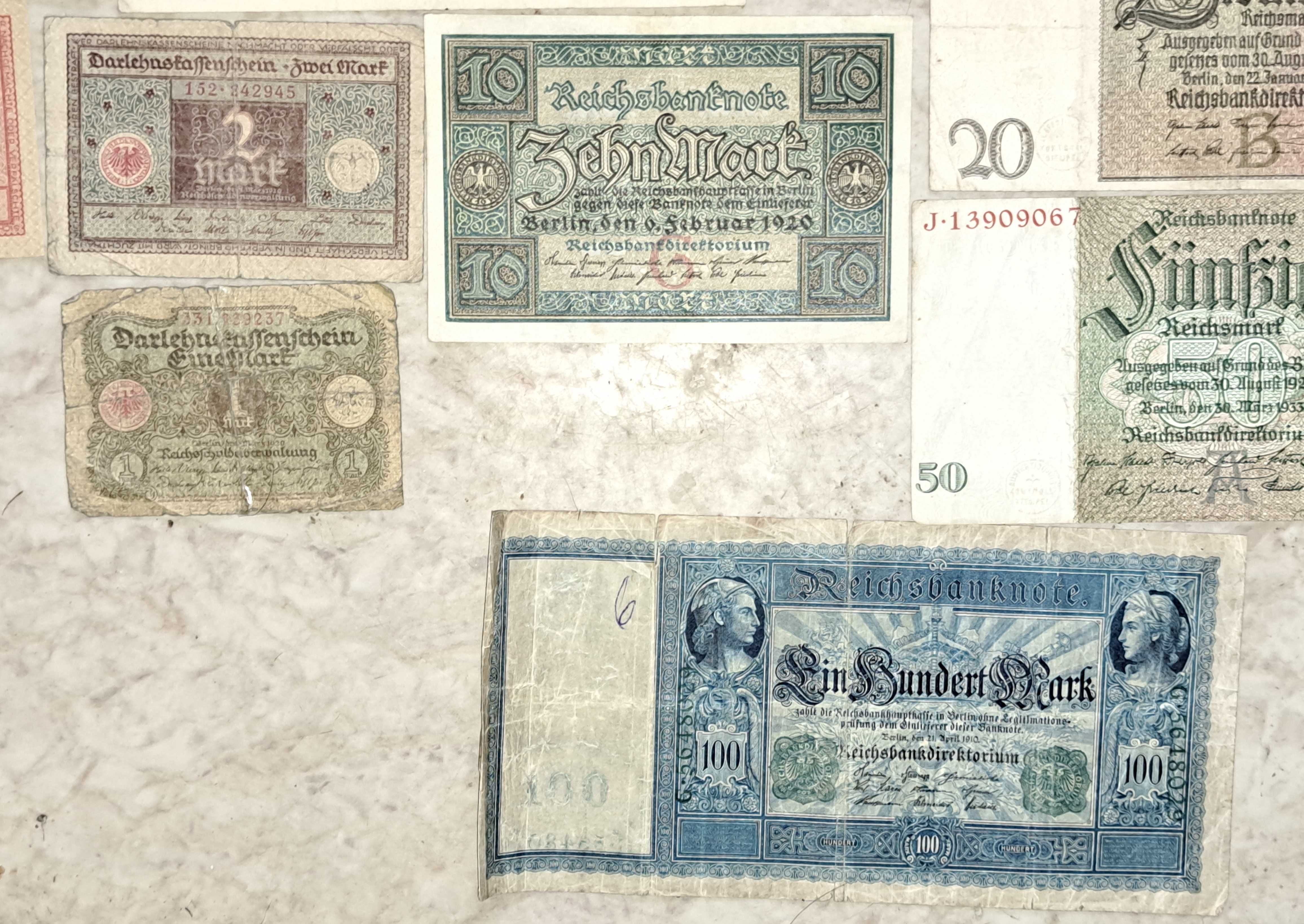Колекция от немски банкоти 1910/1937 г.