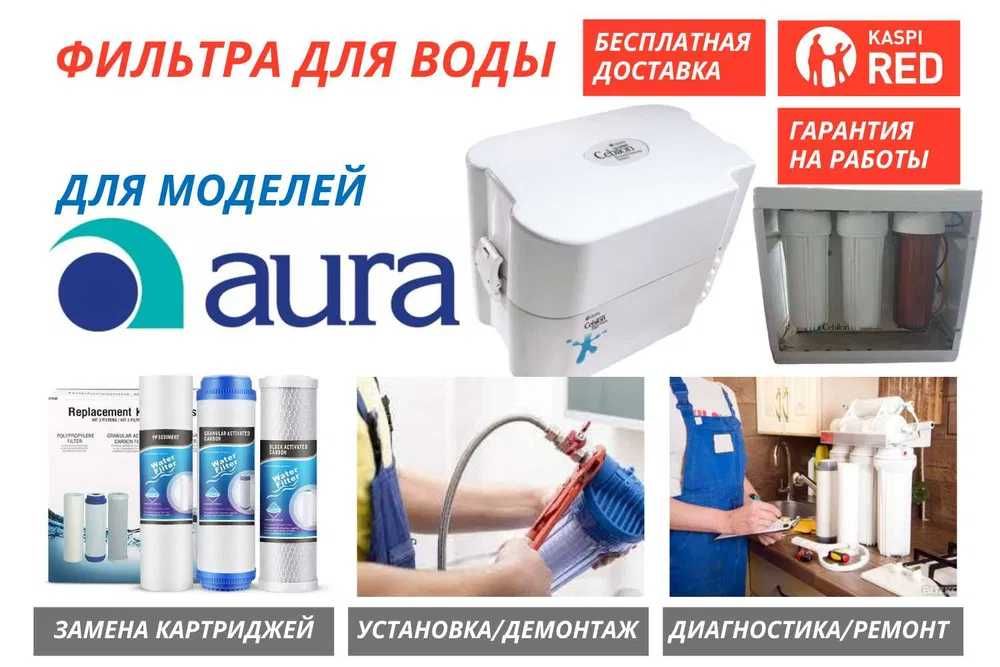 Фильтра для воды AURA Cebilon. Замена картриджей,Установка,Ремонт