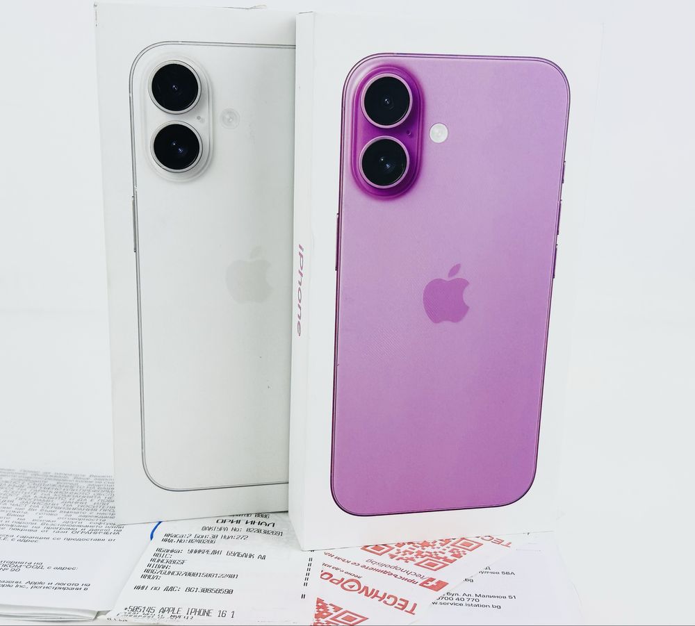 НОВ! Apple iPhone 16 128GB White / Pink 2г. Гаранция!